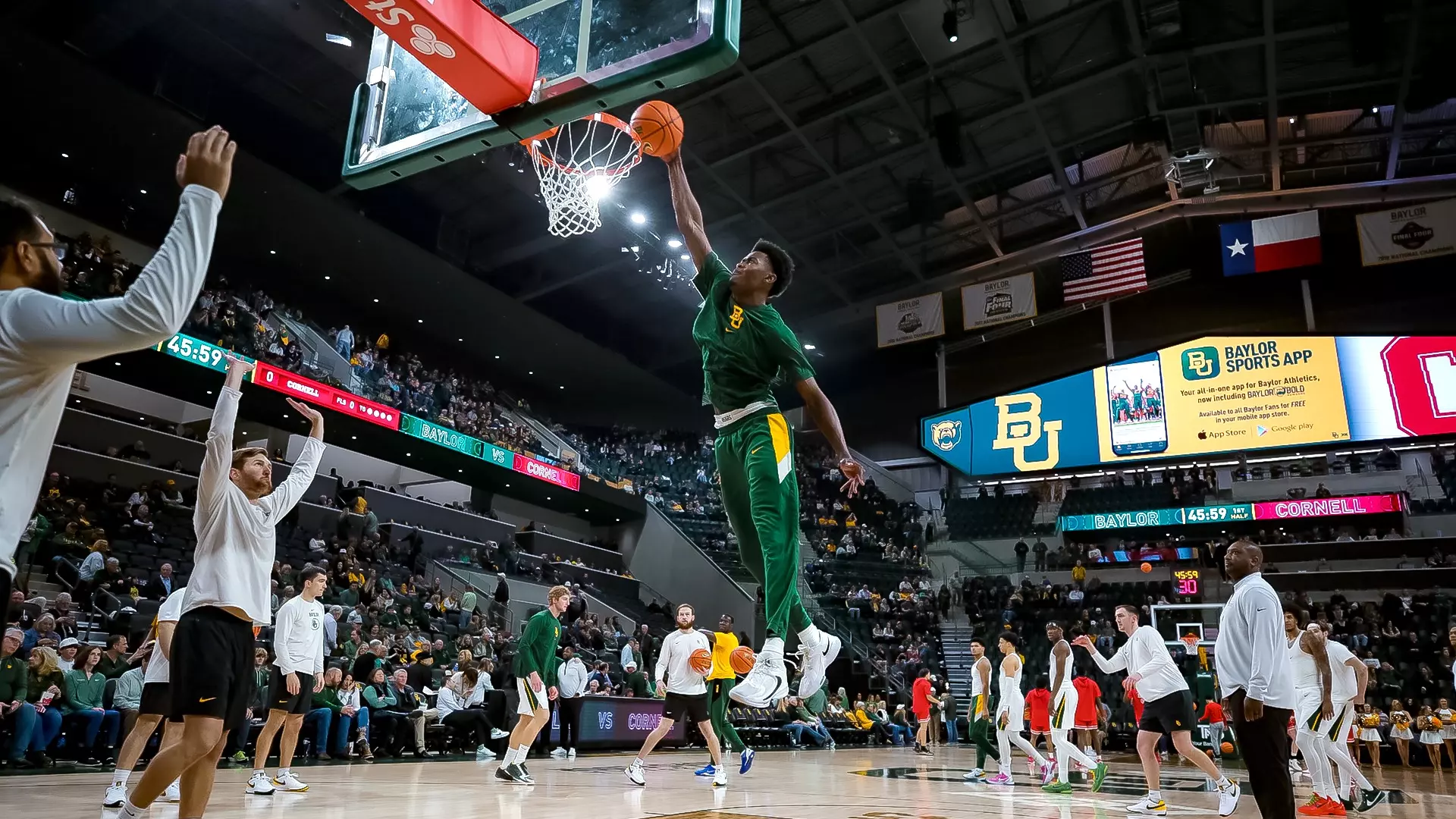Inaugural Game - Langston Love warms up