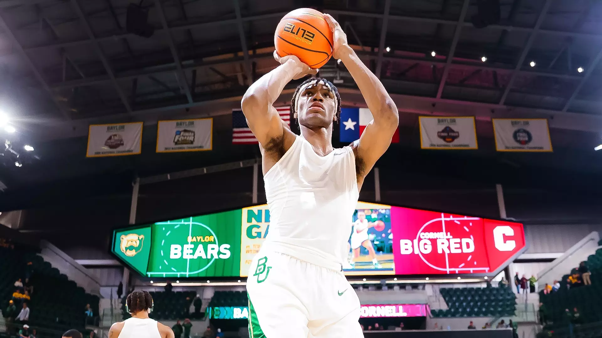 Inaugural Game - Ja'Kobe Walter warming up