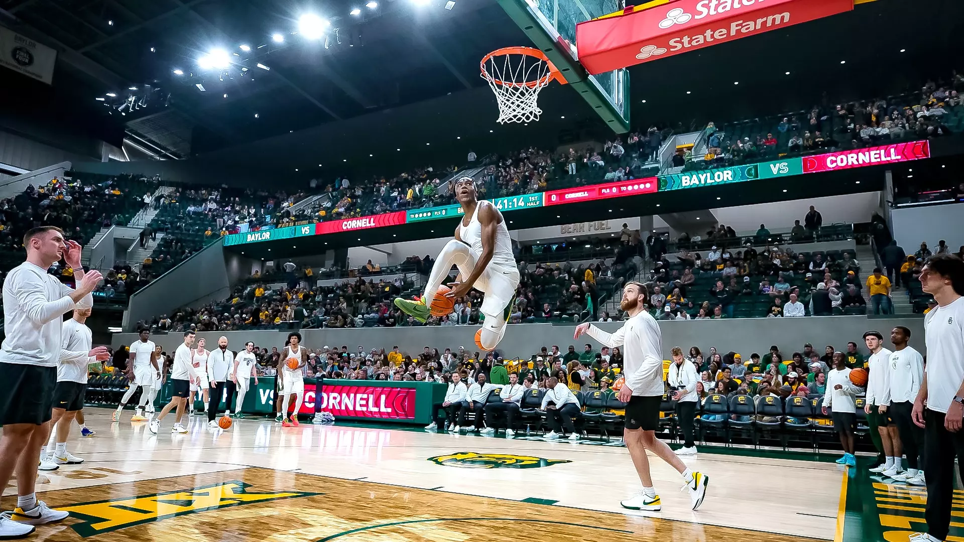 Inaugural Game - Ja'Kobe Walter warming up
