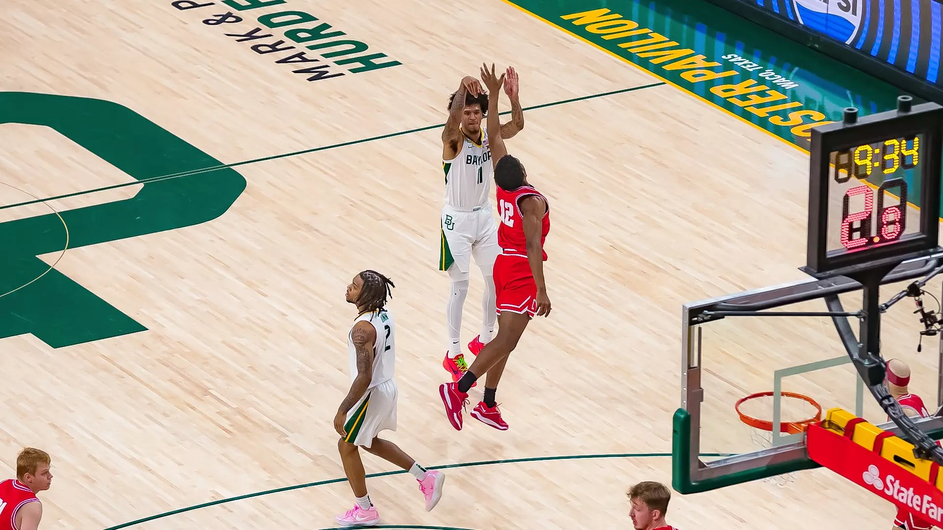 Inaugural Game - Jalen Bridges shoots from the arc