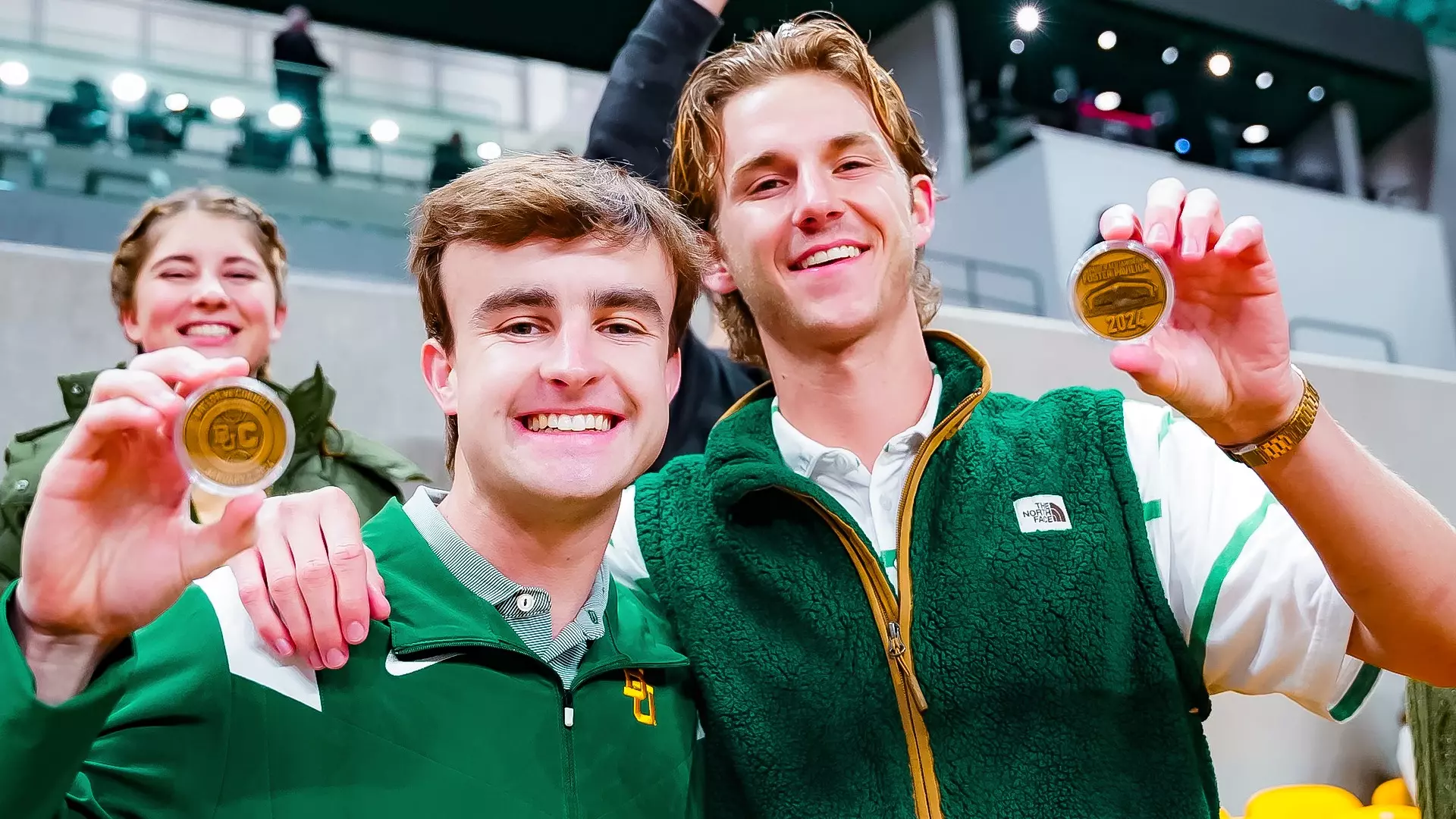 Inaugural Game - Students receive commemorative coin