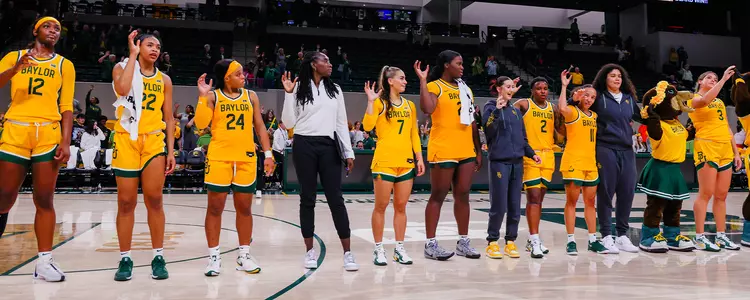 WBB Sings School Song Postgame vs UIW