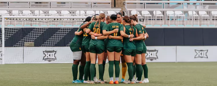 Team Huddle at Big 12 Soccer Championship