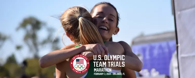Anna West and Lindsey Bradley finishing 2-3 at 2017 Big 12 XC Championship with 2024 Team USA Marathon logo