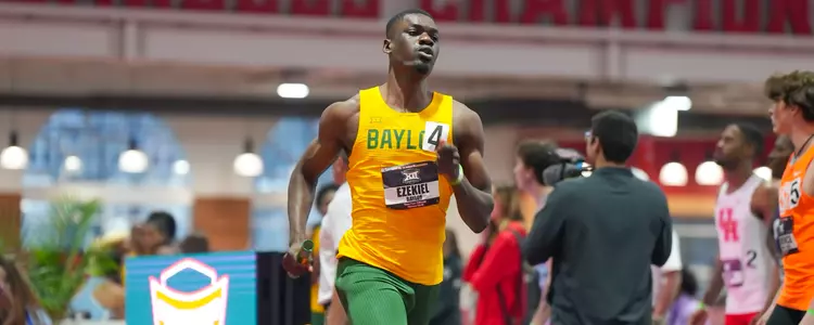 Nathaniel Ezekiel running SB 4x400 at Big 12 ITF 2024