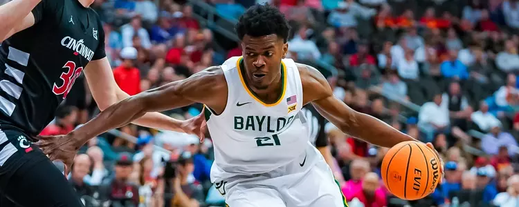 Yves Missi drives against Cincinnati in the Big 12 Quarterfinals