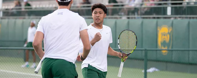 Arman Zamani celebrates in doubles vs CSU 2024