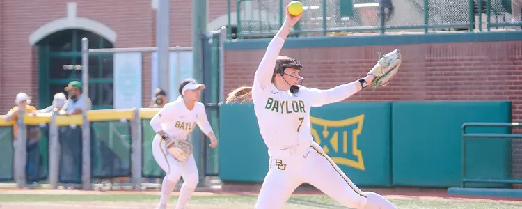 Kaci West pitching against Morgan State