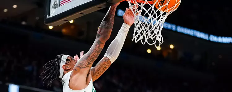 Jalen Bridges dunks against Colgate