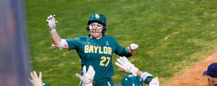 Shannon Vivoda home run celebration against Sam Houston