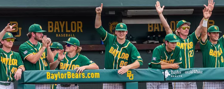 Baseball dugout celebrates vs Cincinnati 2024