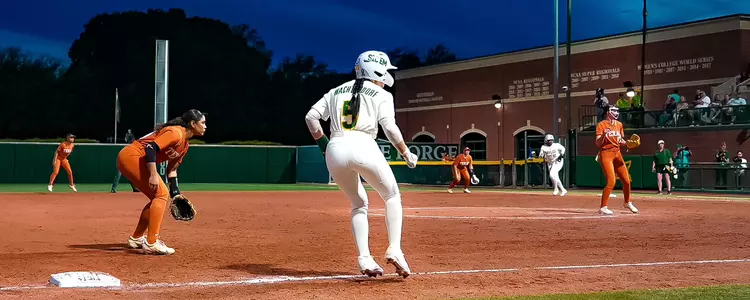 Ashlyn Wachtendorf on third base against Texas