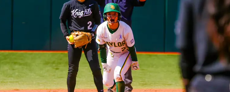 Taylor Strain celebrating after a double against UCF