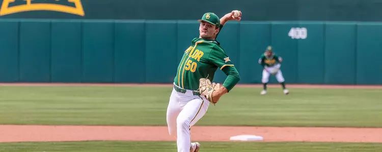 Patrick Hail pitching against Kansas 2024