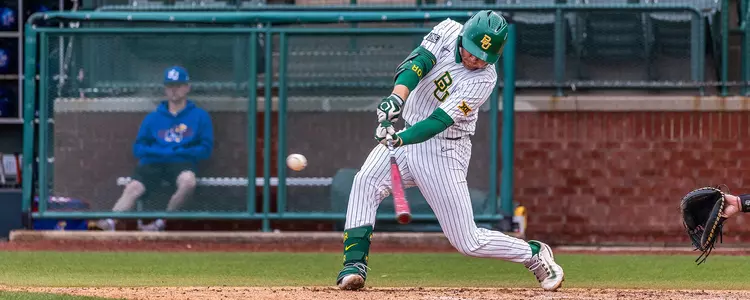 Zach Mazoch hitting against Kansas 2024