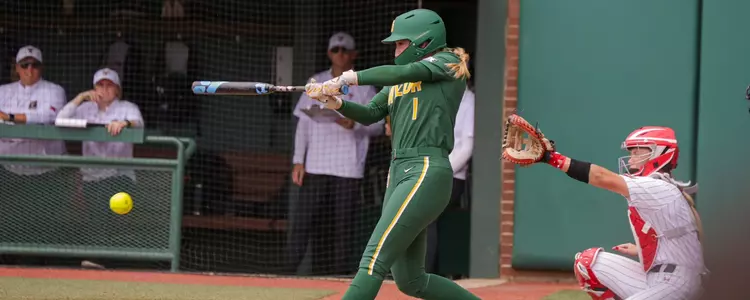 Leah Cran batting against Texas Tech