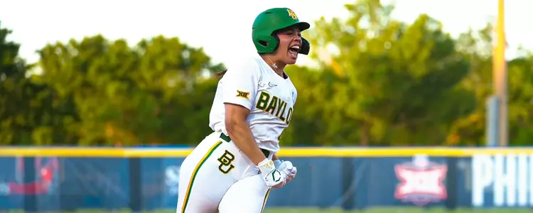 Aliyah Binford celebrating after hitting a homer against UCF