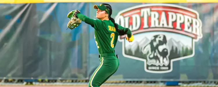 Taylor Strain fielding a ball against Texas