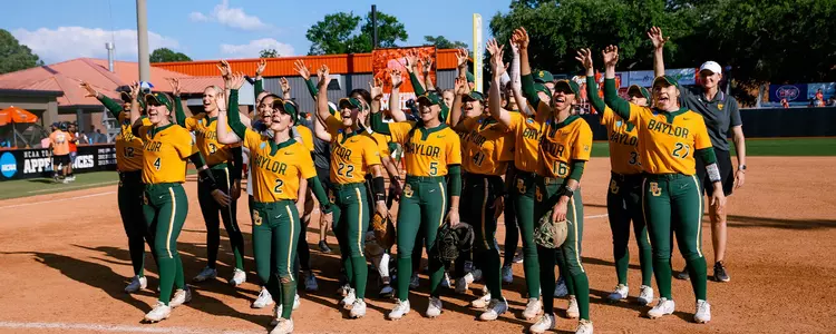 SB celebrating after advancing to the 2024 super regional round