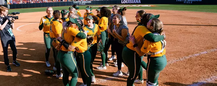 Team celebrating after advancing to Super Regionals