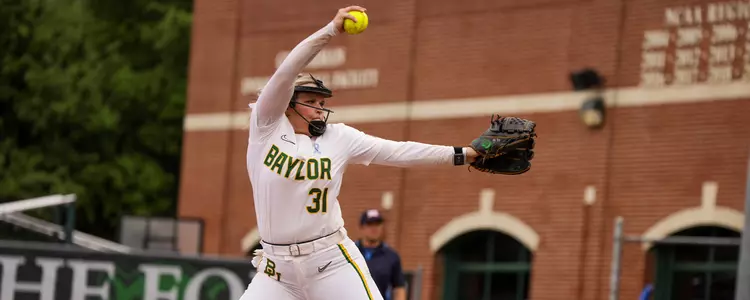 Rylee Crandall pitching against Houston