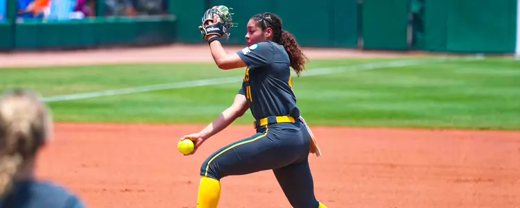 Aliyah Binford pitching against Florida