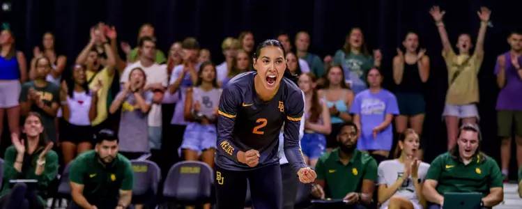 Lauren Briseño celebrates against A&M