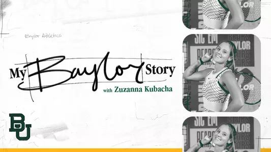 Promotion graphic for women's tennis player Zuzanna Kubacha in My Baylor Story feature