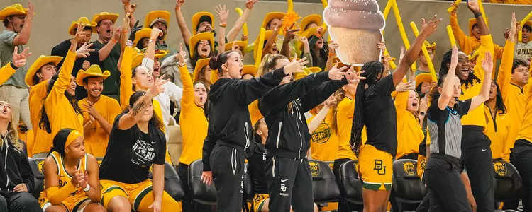 Baylor bench celebrates 3 vs BYU