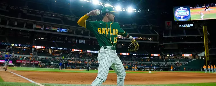 Tyriq Kemp pregame at Globe Life Field in 2024