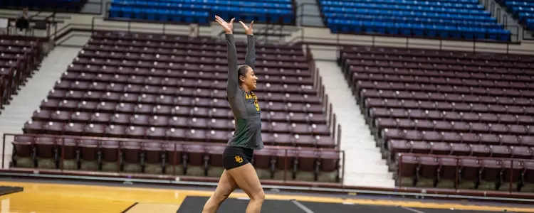 Payton Washington after her perfect 10 Open Tumbling pass