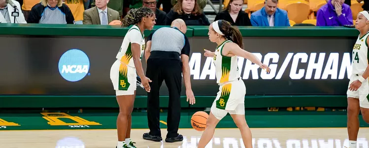 Jada Walker and Aliyah Matharu high five against GCU