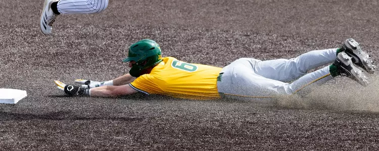 Travis Sanders slides headfirst into second base 2025