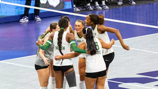 Volley ball celebrates a point against TCU in 2026