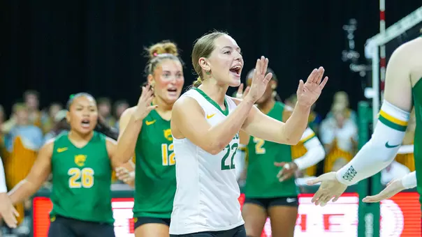 Morgan Madison Celebrates a set against UCF in 2026