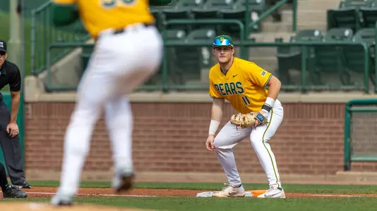 Tyce Armstrong fielding at first base 2026
