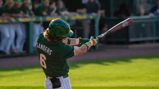 Travis Sanders swinging vs Tarleton State 2026