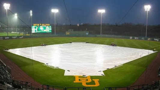 Baylor Ballpark tarp during rain delay