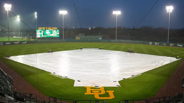 Baylor Ballpark tarp during rain delay