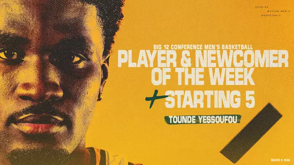 Tounde Yessoufou Big 12 POTW & Newcomer of the Week March 9
