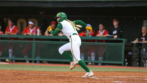 Leah Cran legs out a hit against Utah