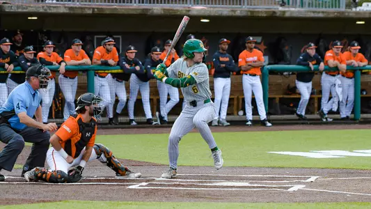 Travis Sanders hitting at Sam Houston 2026