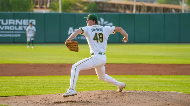 Lucas Davenport pitching against BYU 2026