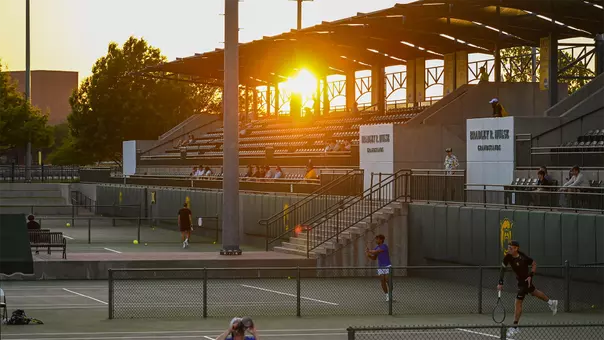 Hurd Tennis Center at sunset