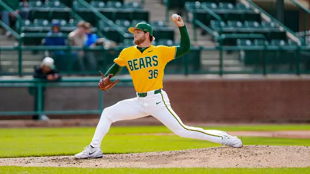 Ethan Calder pitching against BYU 2026
