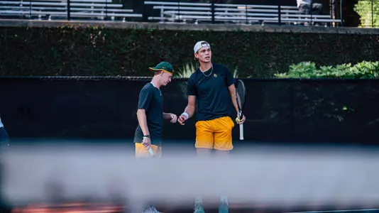 Devin Badenhorst and Calvin Baierl practicing doubles