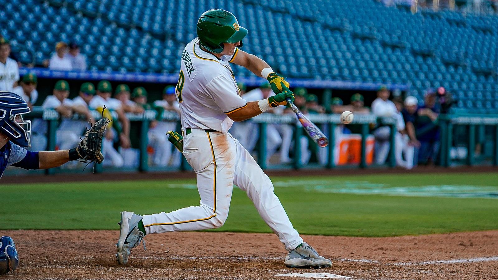 Brady Janusek hits a home run vs BYU at 2026 Big 12 Baseball Tournament