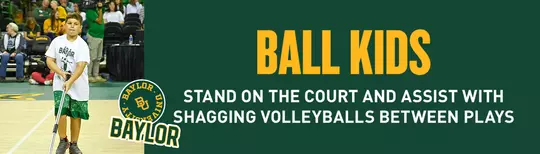 "Sign up to be a volleyball ball kid at an upcoming match" text; click for more details
