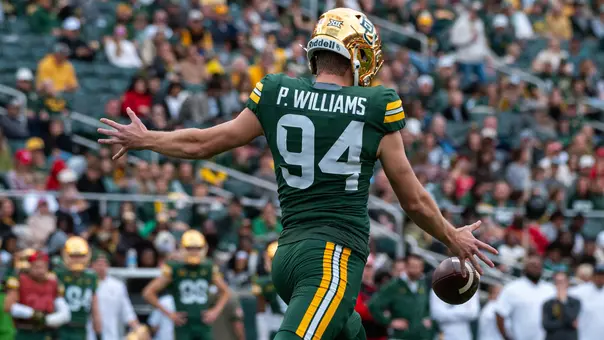 Palmer Williams punting back of jersey 2025