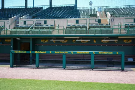 Still images of the Magnolia Field at Baylor Ballpark facility; signage and BU marks around the ballpark